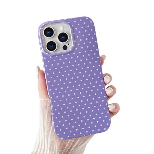 Yeddabox for iPhone 13 Pro Max Case Cute Polka Dot Phone Case Soft TPU Slim Shockproof Phone Cover for Women Girls, Purple