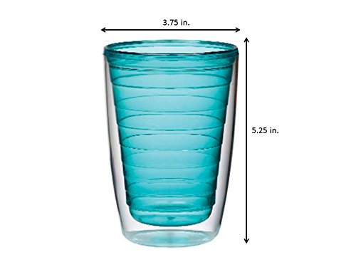 Boston Warehouse Insulated Plastic Tumblers, 16-Ounce, Set Of 4, Marine Collection #TOP4