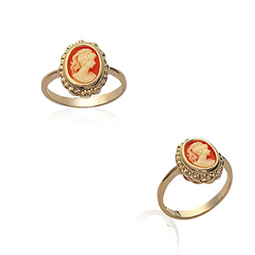Bague Camée Plaqué Or 18 carats - Taille 54 - Neuve