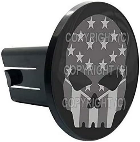 Universal Class 2 3 Tow Hitch Receiver Insert Cover Plug for USA Skull G B5A Model-PYT-8888-3634