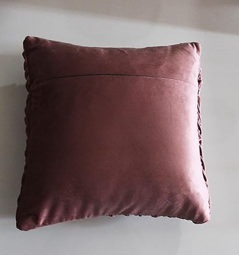 Image of Monstera Hut Corded Wavy Suede Rusty Pink Cushion Cover Pack of 1, (Cushion Cover 16x16inch) (40.6 x 40.6 cm)