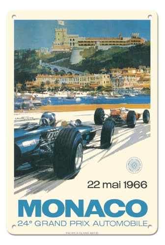 Car Poster Metal Tin Sign 8x12 In | 24th Monaco