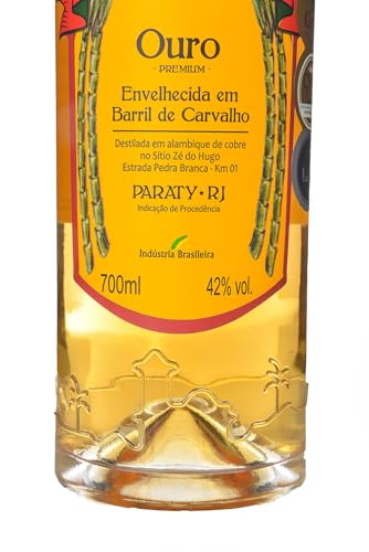 Kit 2 Cachaças Ouro Paratiana 700 ml Artesanal Premium Premiada Paraty Destilada Presente Natal Drin