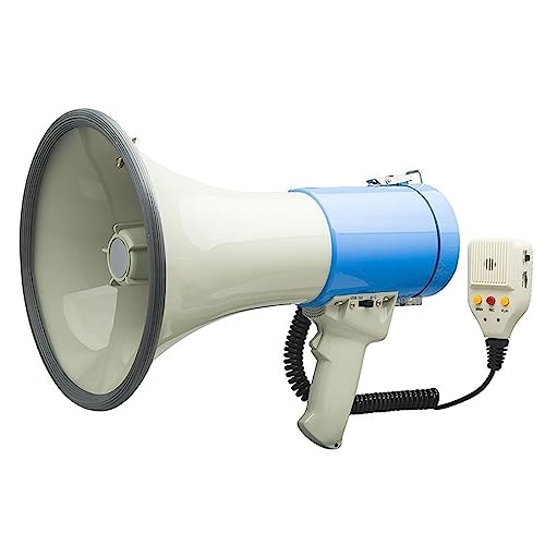 メガホン 50W サウンドアンプ ポータブルメガホン ハイパワースピーカー 録音充電付き 屋内および屋外スポーツ用 緊急対応マイク (A)