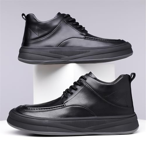 Men's Genuine Leather Lace Up Platform Oxford Shoes Comfortable Non Slip Round Toe Derby Shoes for Business Formal Office Work Driving Wedding3