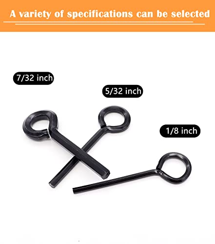 Aienxn 8Pcs Black 7/32 Inch Standard Hex Dogging Key With Full Loop, Metal Allen Wrench Door Key For Push Bar Panic Exit Device Q-O-046-Bk-7/32 #TOP4