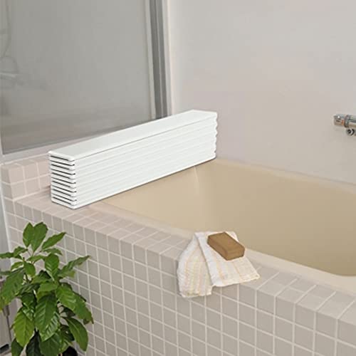Couvercle de baignoire pliable isolant avec support de rangement blanc - 2