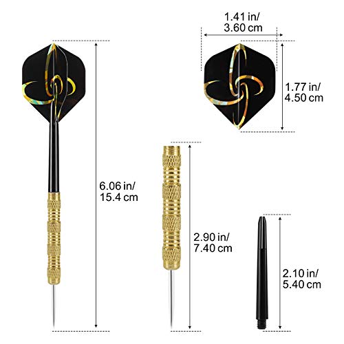 Image of Accmor Metal Tip Darts, Steel Tip Darts, 14 Grams Professional Metal Darts, Darts Metal Tip Set, Metal Darts for Dartboard