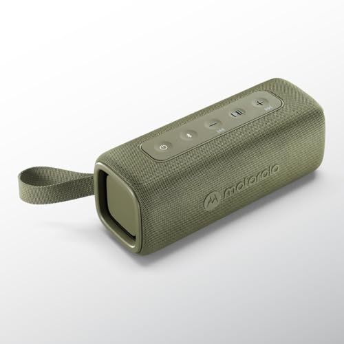 Motorola Sound - Altoparlante Bluetooth wireless ROKR 600 - Suono potente da 30 W, resistente all'acqua e polvere, funzione broadcast per collegare oltre 20 altoparlanti, 6 ore di riproduzione, verde