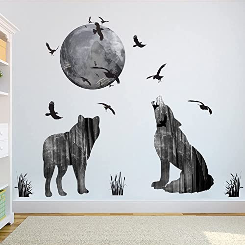 Vinilo decorativo Wolf and Moon 85x70 cm miniatura 4