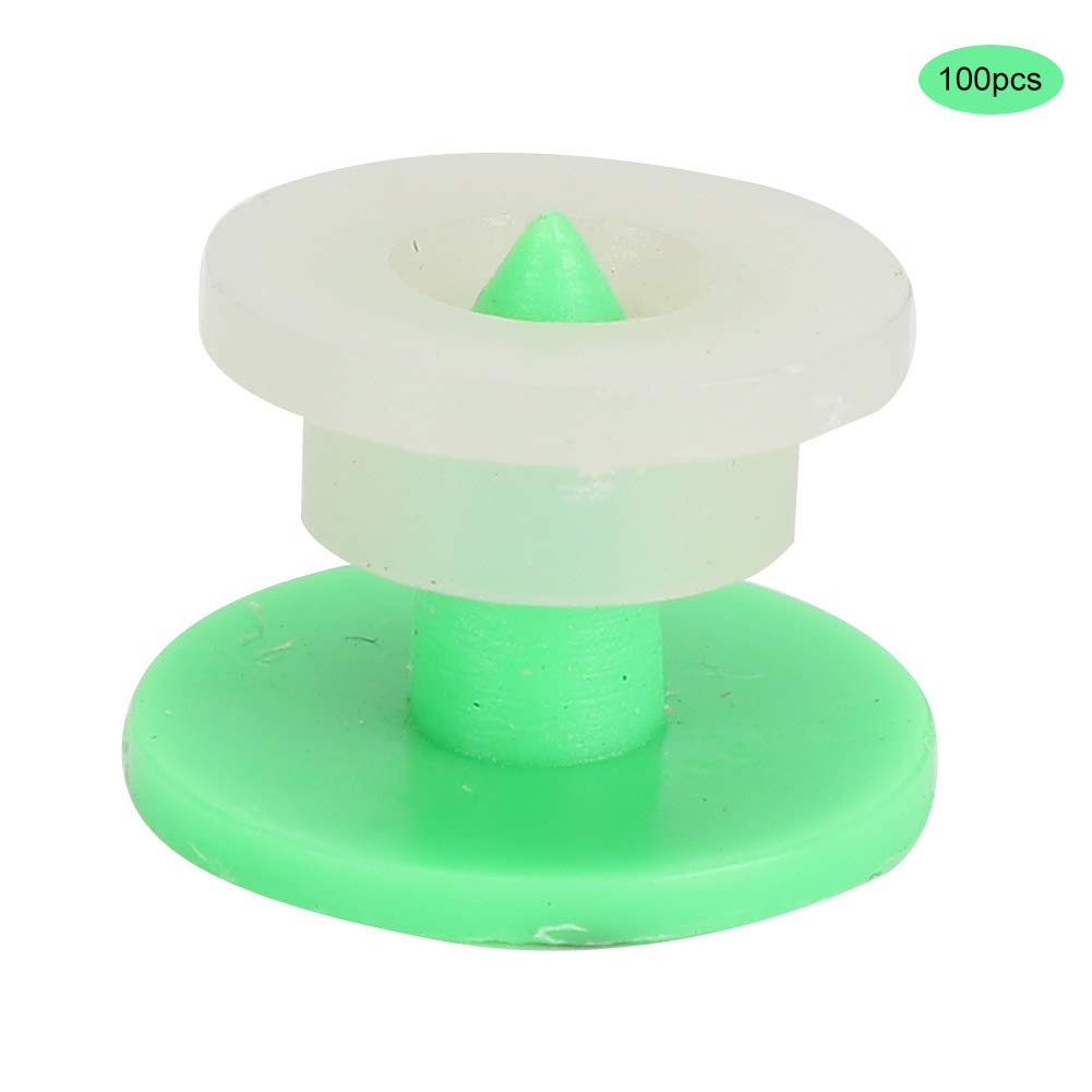 Marchio auricolare, 100 pezzi marchi auricolari in plastica per piccoli animali Uso di bestiame Marchio auricolare anti-spargimento per coniglio maiale(verde)