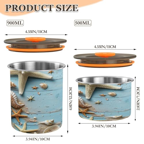 Envase hermético para café acero inoxidable 500 ml azul miniatura 2