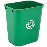28 Qt. / 7 Gallon / 26 Liters Green Rectangular Recycling Wastebasket.Kitchen Waste Container Commercial Trash Can Recycle Bin