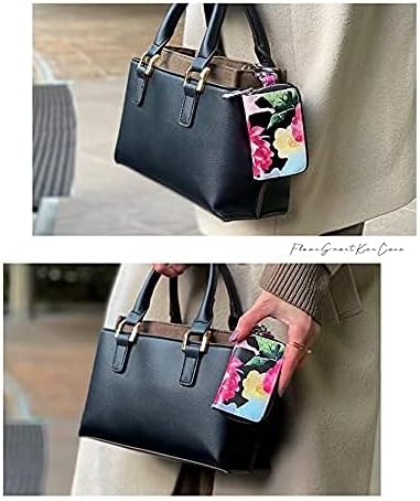 [ジゼル] キーケース スマートキー対応 カラビナ 車 花柄 キーカバー コンパクト デザイン レディース (フラワーピンク)