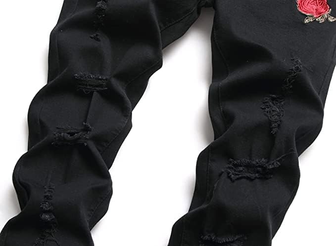 Baylvn Men's Ripped Distressed Destroyed Straight Slim Fit Jeans Skinny Casual Fashion Denim Pants - Image 5