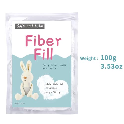 Image of LOKUNN 3.5oz /100g Polyester Fiber Fill, (2.12oz~3.97lb) Stuffing Pillow Filling Stuffing Cushion Filling, Batting High Resilience Fill Fiber for Stuffed Animals /DIY Crafts