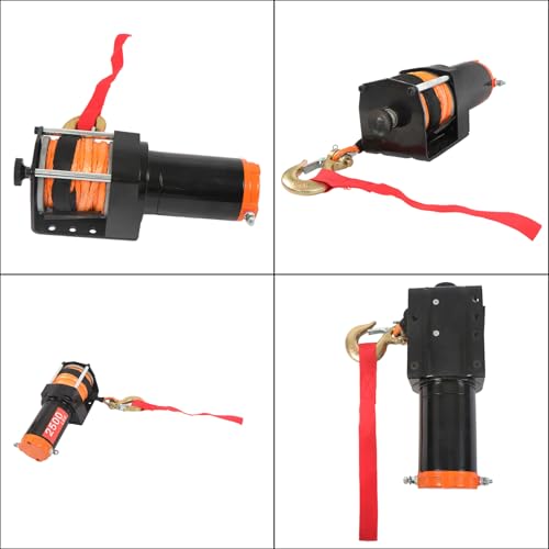 Winche Eléctrico 2500 lb con Cuerda Sintética 12V 1.2HP miniatura 6