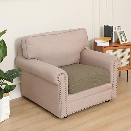 Image of Easy-Going Stretch 1 Piece Chair Couch Cushion Cover for Sofa | Sofa Cushion Furniture Protector Sofa Seat sofa slipcover Washable sofa cover soft with Elastic Bottom Tan