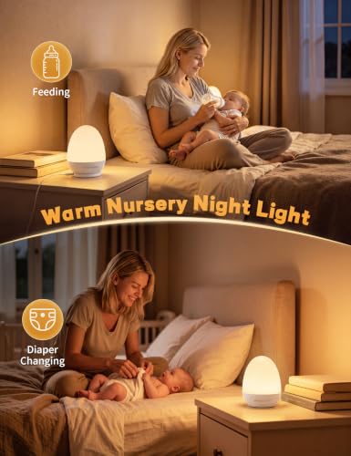 4.7" MediAcous Egg Touch Control Rechargeable LED Night Light for Kids & Nursery - image 4