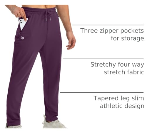 Image of G Gradual Men's Sweatpants with Zipper Pockets Tapered Joggers for Men Athletic Pants for Workout, Jogging, Running