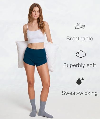 Image of LazyCozy Bamboo Viscose Sleep Shorts for Women, Soft Dolphin Lounge Shorts | Comfy Y2K Micro Mini Pajama Shorts, Lightweight Booty Shorts, Summer Pj Shorts, Knit Workout Shorts