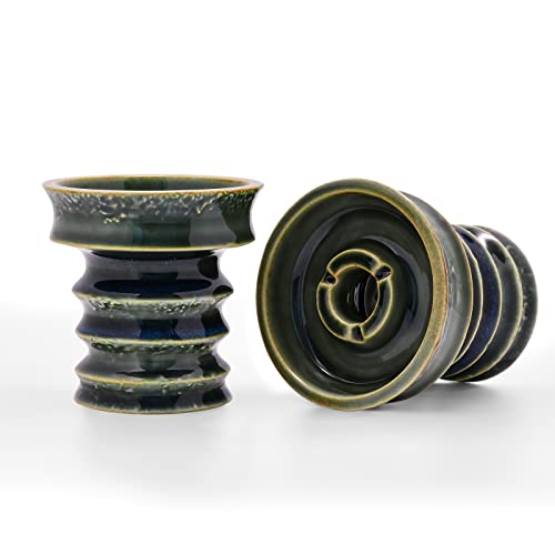 Hookah Bowl Phunnel Shisha Head - Kitosun Hookah Accessories Shisha Bowl with Glaze Good for All Shisha Flavors Smoking Like Al Fakher,Starbuzz 15g Tobacco HMD Compatible (Money Green)