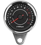 Motorcycle Tachometer, Universal Motorcycle Backlight Tachometer Speedometer Aluminum Gauge Repla...