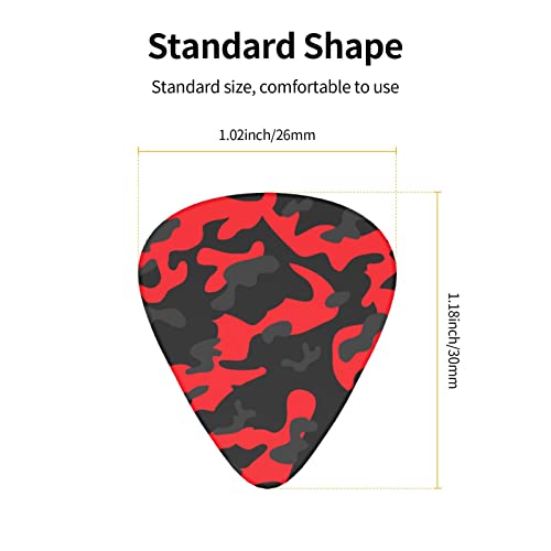 Médiators Guitare Pack de 12 Médiators Camo Rouges Pour Guitare Électrique Guitare Acoustique Diverses Guitares - Les Beatles, Paul McCartney, John Lennon, RIngo Starr, George Harrison Médiators Guitare Pack de 12 Médiators Camo Rouges Pour Guitare Électrique Guitare Acoustique Diverses Guitares – Image 4