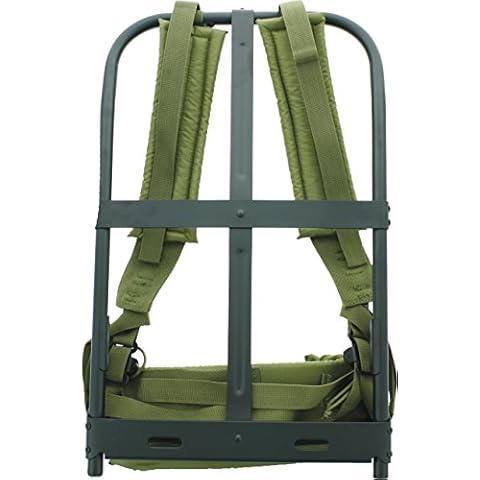 Army Universe Black Military Alice Pack Frame - Enhanced Army Hiking Gear with Adjustable Olive Drab Suspender Straps & Quick Release LC-1 Kidney Pad - Proton Pack Cover