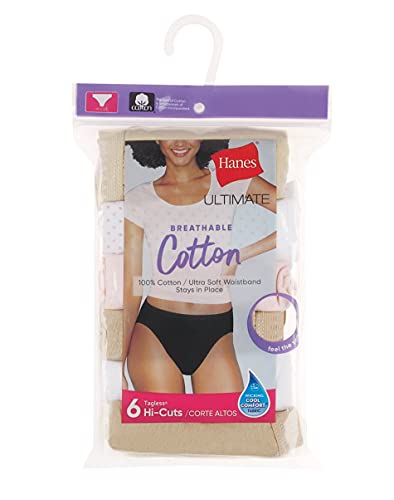 Image of Hanes Women's Brief Panties Pack, Classic Cotton Brief Underwear, 6-pack (Retired, Colors May Vary)