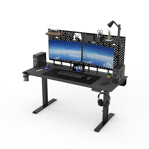 Dezctop 63' x 27.5',3-Stage Dual Motor Electric Standing Desk, 265 lb Heavy-Duty Capacity, Stable...