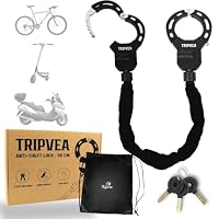 Antivol Menottes TRIPVEA Pour Trottinette Et Vélo - Chaîne 10 Maillons Acier - 56cm