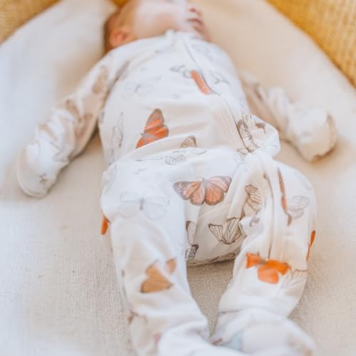 Image of Copper Pearl Zip-Up Footie Baby Pajamas - Soft Newborn Onesies for Boys & Girls, Tag-Free with Two-Way Zipper Baby Sleepers for Newborn - 24 Months, Luna
