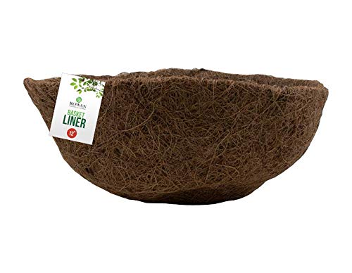Hanging Basket Liner Natural Coconut Fibers Coco Planter Basket Round Flower Pot Plants Holder For Plant Flowers Indoor Outdoor Porch Balcony Home Garden Accessories 12 Inch Brown (Pack Of 1)