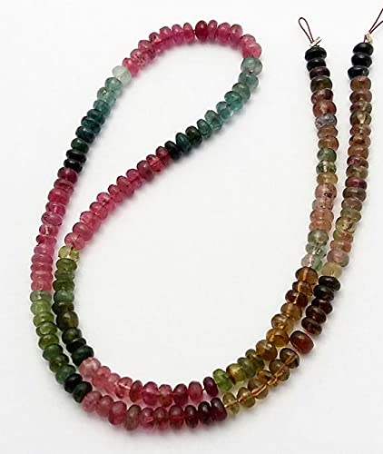 Tourmaline naturelle en perles rondelles lisses 3mm 4mm pour DIY création bijoux collier E0509