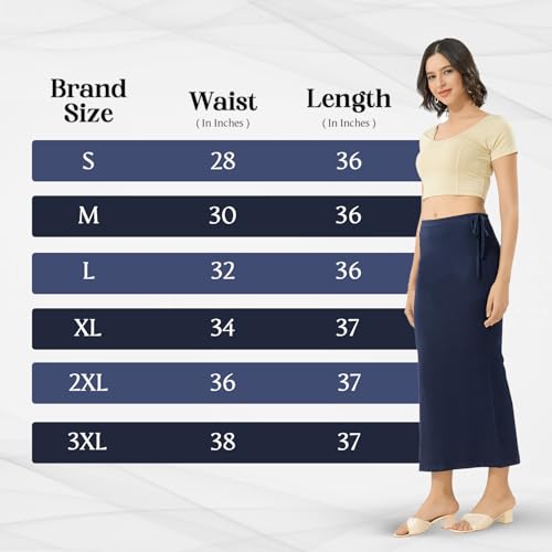 Image of TRASA Womens Saree Shapewear Petticoat, Cotton Lycra Petticoat, Skirts for Women, Shape Wear Dress for Saree