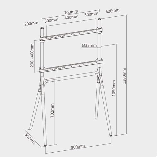 Soporte universal giratorio para TV con pedestal móvil miniatura 2