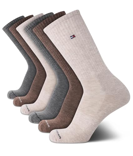 Tommy Hilfiger Men’s Crew Socks - 6 Pack Performance Cushion Comfort Crew Socks - Breathable Athletic Socks for Men (7-12)