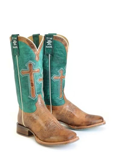 Tin Haul Women's Crucifix Western Boot Broad Square Toe - 14-021-0007-1543 BR 7 1/2 M US Brown2