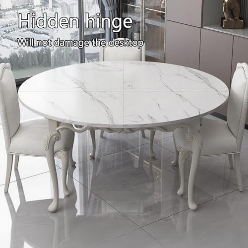 Table ronde pliable extensible à diamètre réglable 130 cm pour repas de groupe