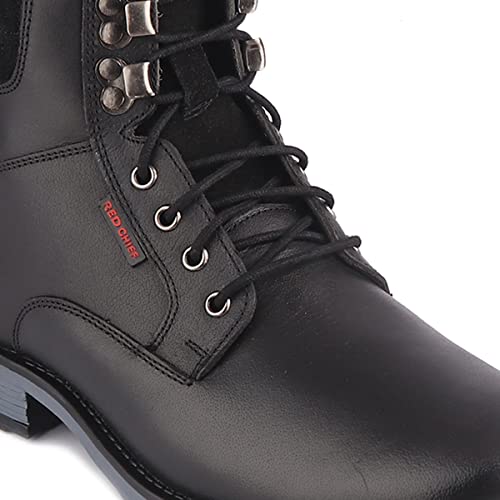 Image of Red Chief Men's Leather High-Ankle Boots with Contrast Blue Sole - Rugged | Bold | Urban | RC377