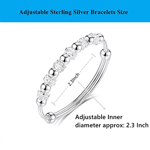 Buyito DINGBEI-SHOUZHUO-1 Sterling Silver Bracelets For Women 925 Sterling Silver Beads Bangle Bracelet Transfer Lucky Cuff Bracelet Adjustable Fashion Women Jewelry thumb #1