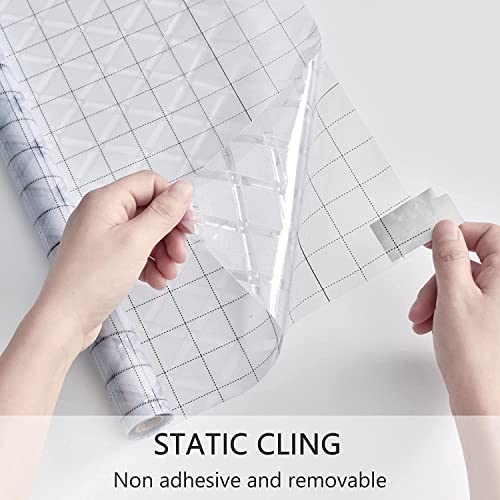 SUNBIRD Window Privacy Film Frosted Glass Window Film Sun Blocking Window Tinting Film for Home, Clings Removable Frosting Bathroom Door (24 x 78 Inch, Criss-Cross Brick) - Image 4