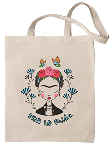 rainUP Bolsa Frida Kahlo Algodón Ecológico - Tote Bag (Viva la Frida)