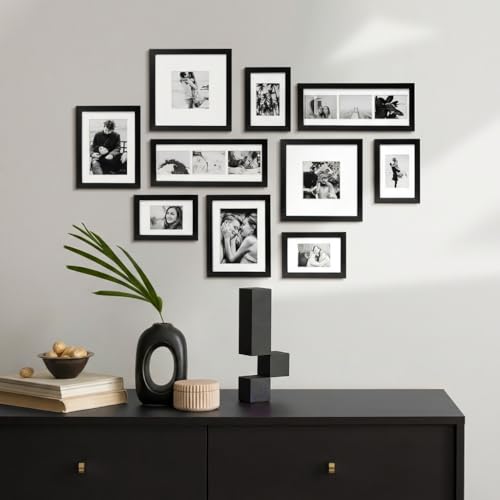 ArtbyHannah Assorted Sizes Gallery Wall Frame Set, Black Picture Frame