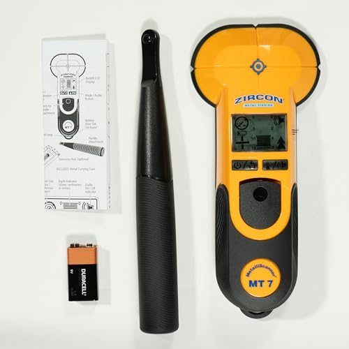 Image of Zircon MetalliScanner MT7 Metal Scanner for Concrete and Walls, Metal Detector for Rebar, Pipes, Junction Boxes and Hidden Objects up to 6 in. Deep with Backlit Display and Pivoting Handle