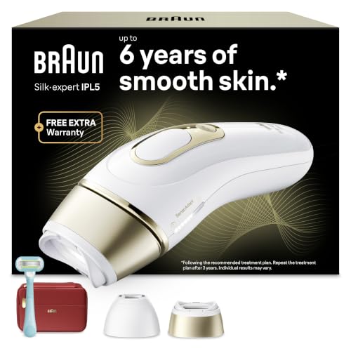 Braun IPL Geräte Haarentfernung Silk·expert Pro 5, PL5221, Weiß/Gold – Ansicht 1