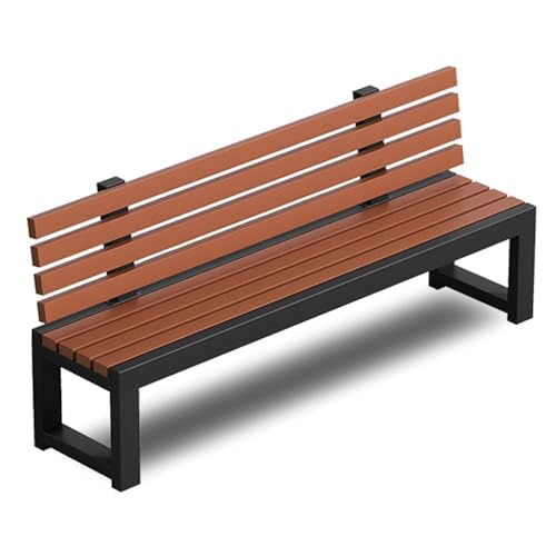 Banc de parc en métal résistant aux intempéries avec finition noire