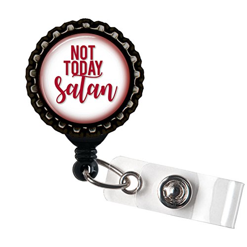 Running With ScissorsNot Today Satan Resin Retractable Badge Reel ID Holder Black