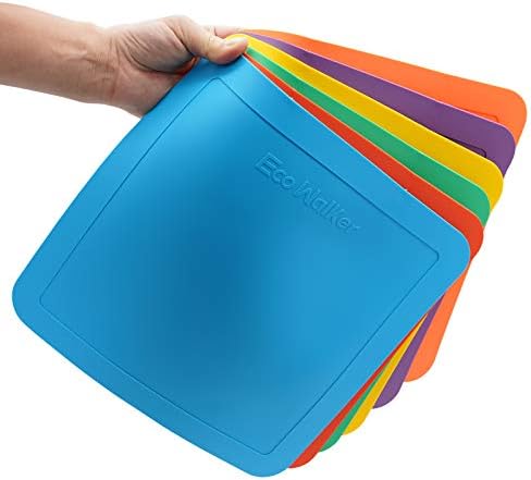 Eco Walker 12inch Flat Square Spot Marker Multi-Color Exercise Kids Floor Playmat